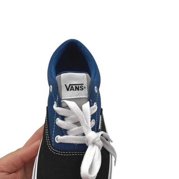 Vans Doheny Youth Boys Casual Canvas Sneakers Size 3-5 Blue/ Black Lace up Shoes - Picture 10 of 16